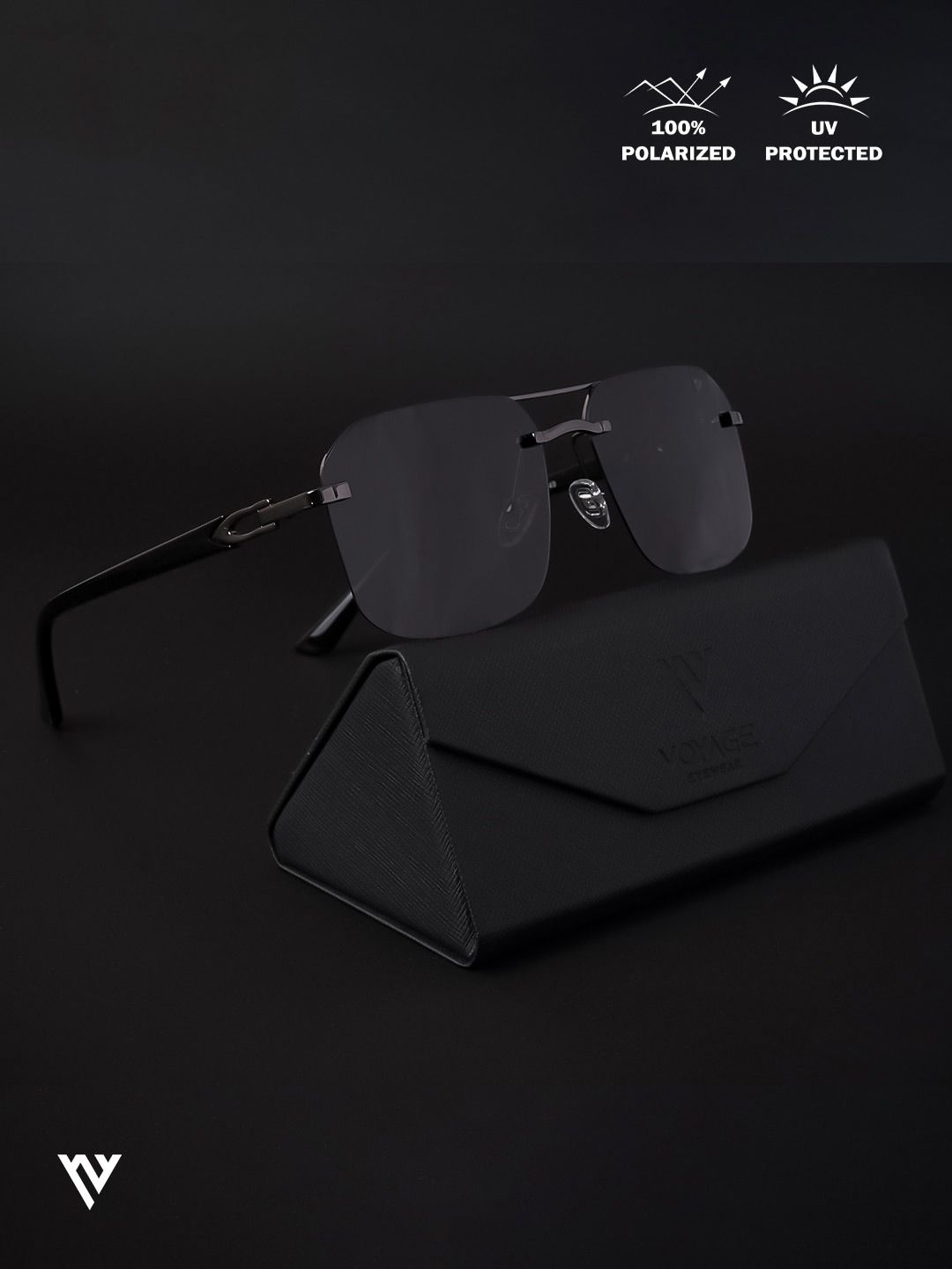 Voyage Gunmetal-Toned Wayfarer Sunglasses With Polarised And UV Protected Lens 19072MG4142-image-32