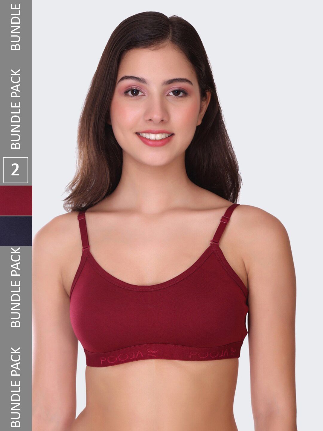 POOJA RAGENEE Pack Of 2 Seamless Full Coverage All Day Comfort Non-Padded Sports Bra