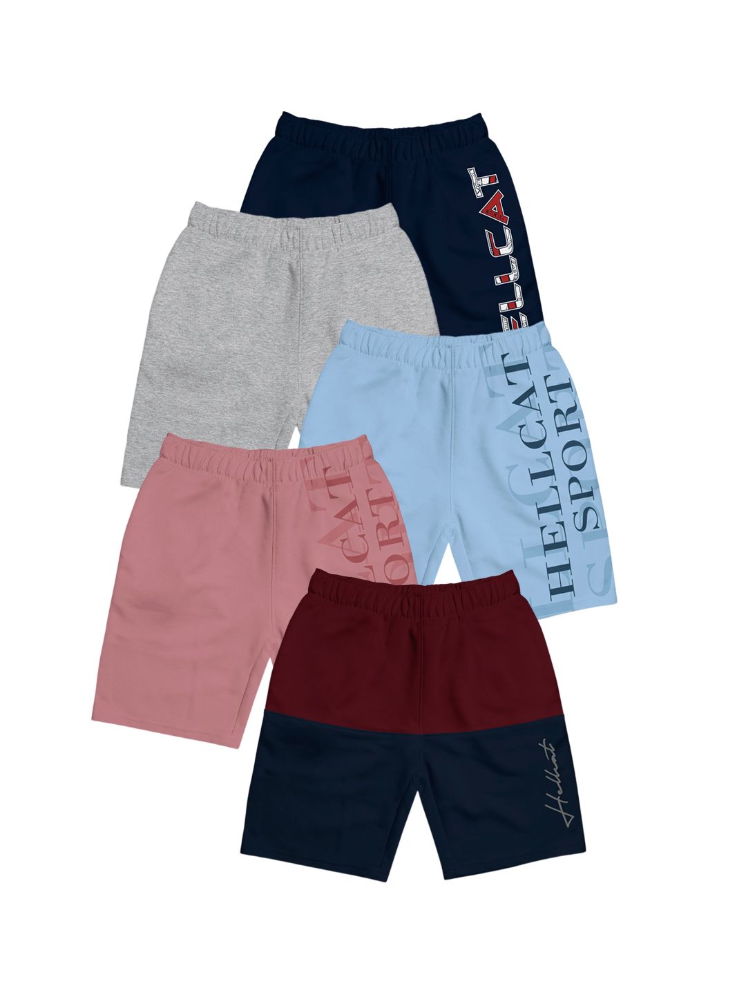 HELLCAT Girls Pack Of 5 Mid Rise Shorts-image-7