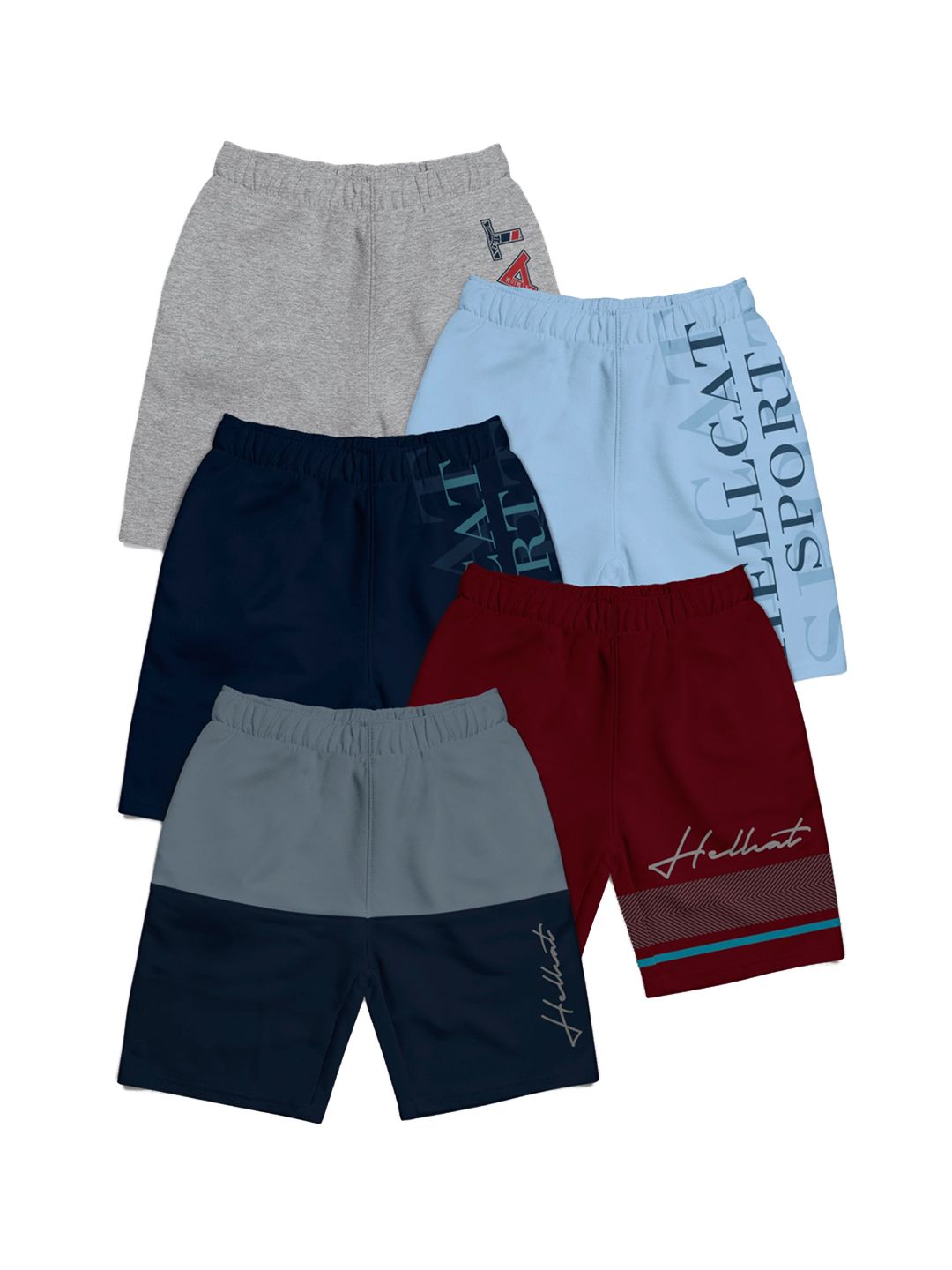HELLCAT Girls Pack Of 5 Mid Rise Shorts-image-47