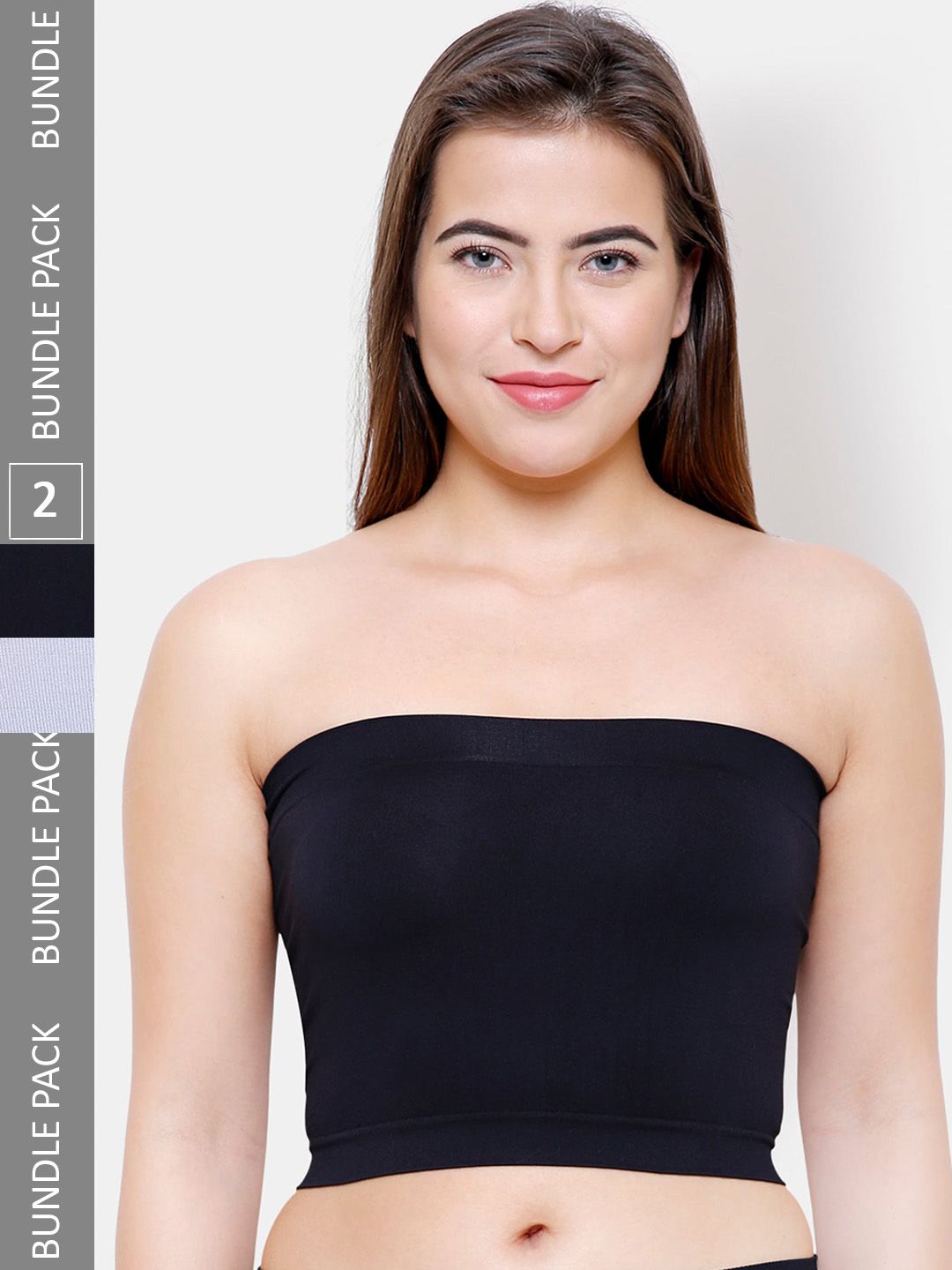 NOIRA Pack Of 2 Non-Padded Strapless Cotton Camisoles-picture-34