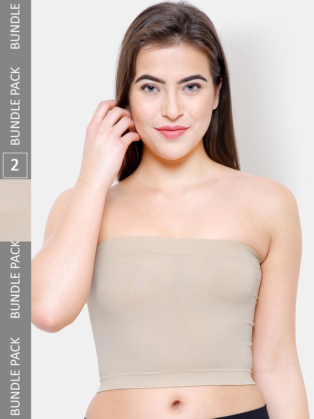 NOIRA Pack Of 2 Non-Padded Strapless Cotton Camisoles-picture-40