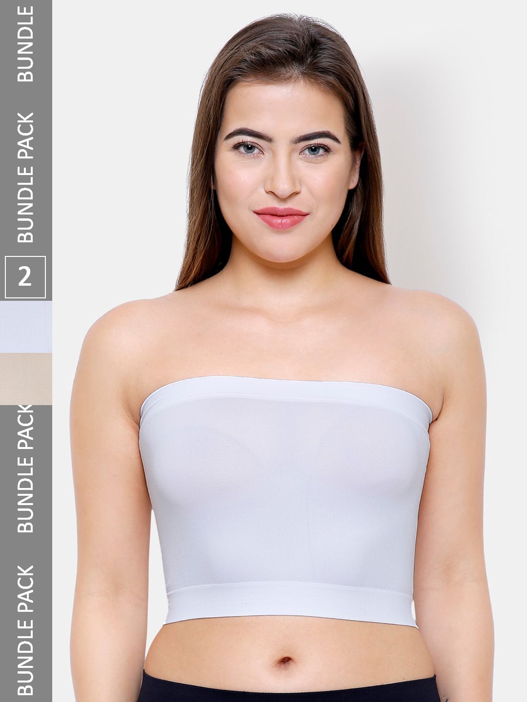 NOIRA Pack Of 2 Non-Padded Strapless Cotton Camisoles-picture-11