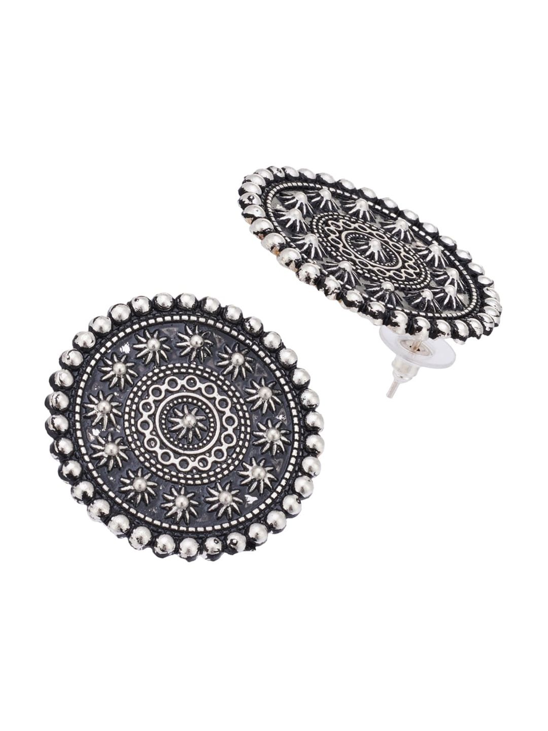 ATIBELLE Set Of 2 Silver-Plated Stud Earrings