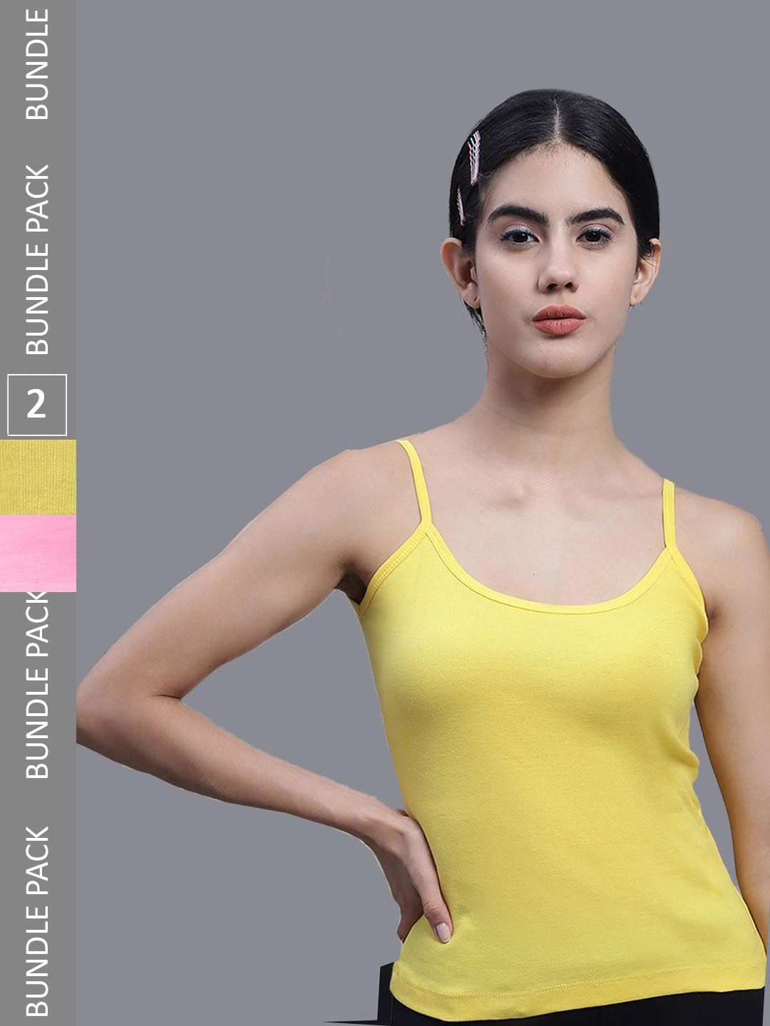 FBAR Pack Of 2 Sleeveless Non Padded Bio Wash Camisoles-picture-27