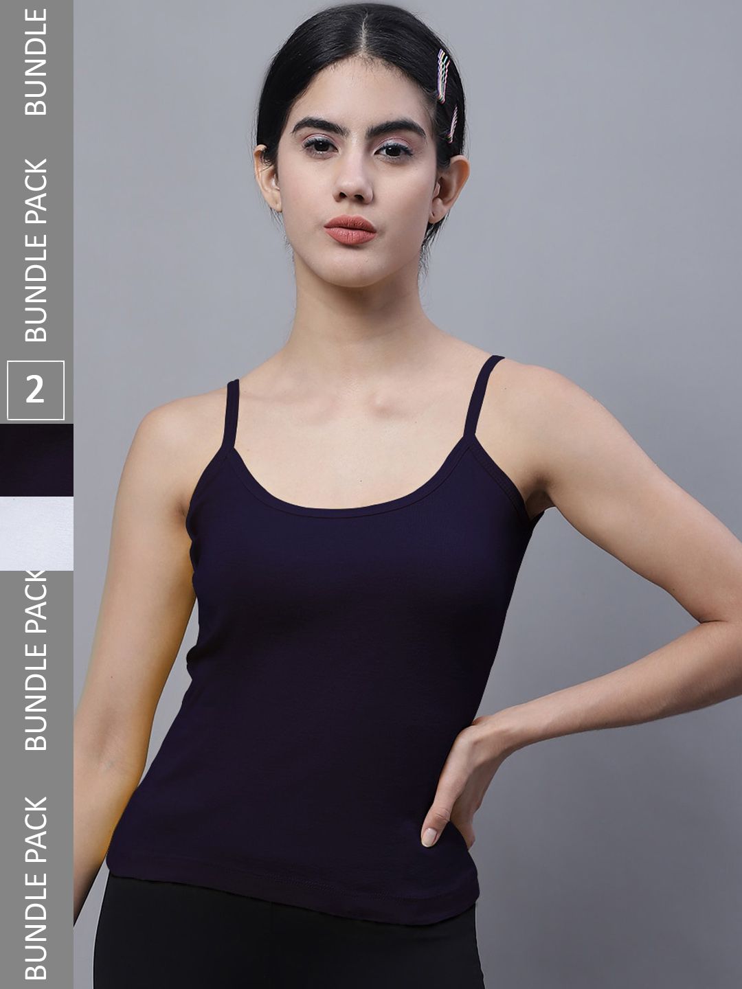 FBAR Pack Of 2 Non Padded Bio-Wash Cotton Camisoles-picture-18