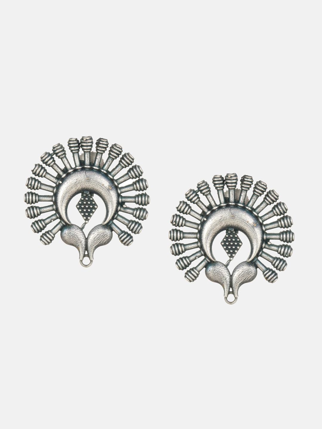 ATIBELLE Silver-Plated Contemporary Studs Earrings