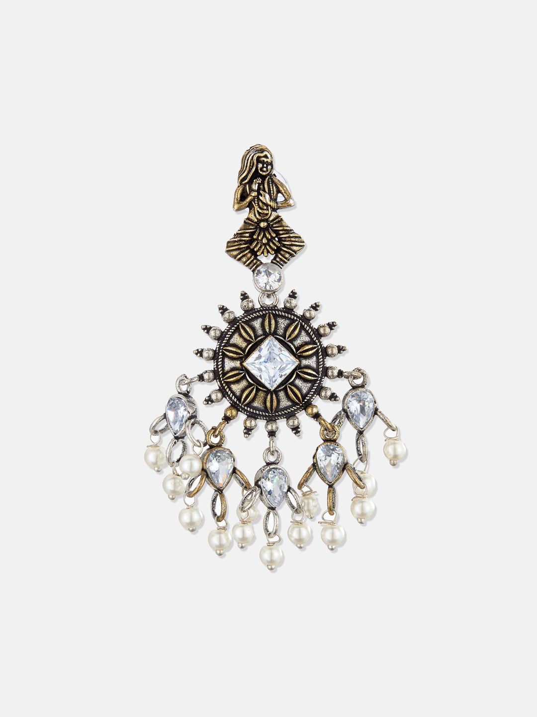 ATIBELLE Silver-Plated Contemporary Drop Earrings