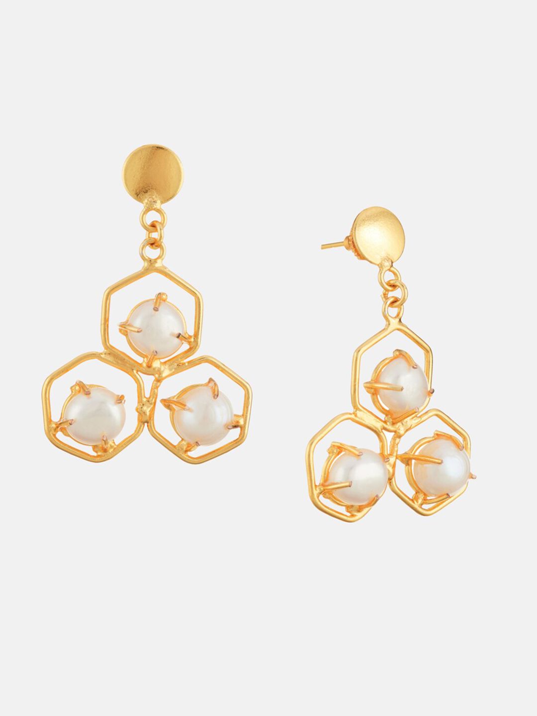 ATIBELLE Gold-Plated Contemporary Jhumkas