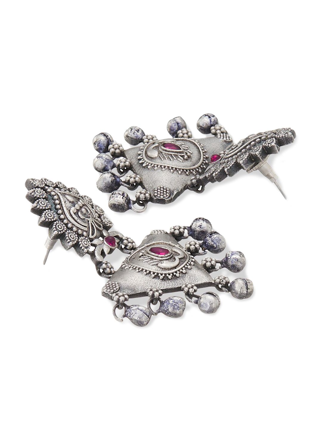 ATIBELLE Silver-Plated Contemporary Drop Earrings