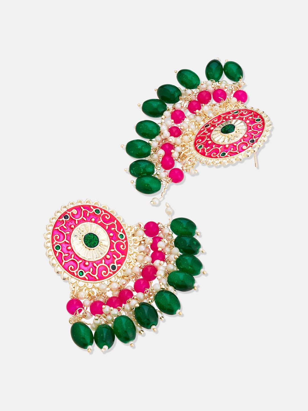 ATIBELLE Gold-Plated Contemporary Chandbalis Earrings
