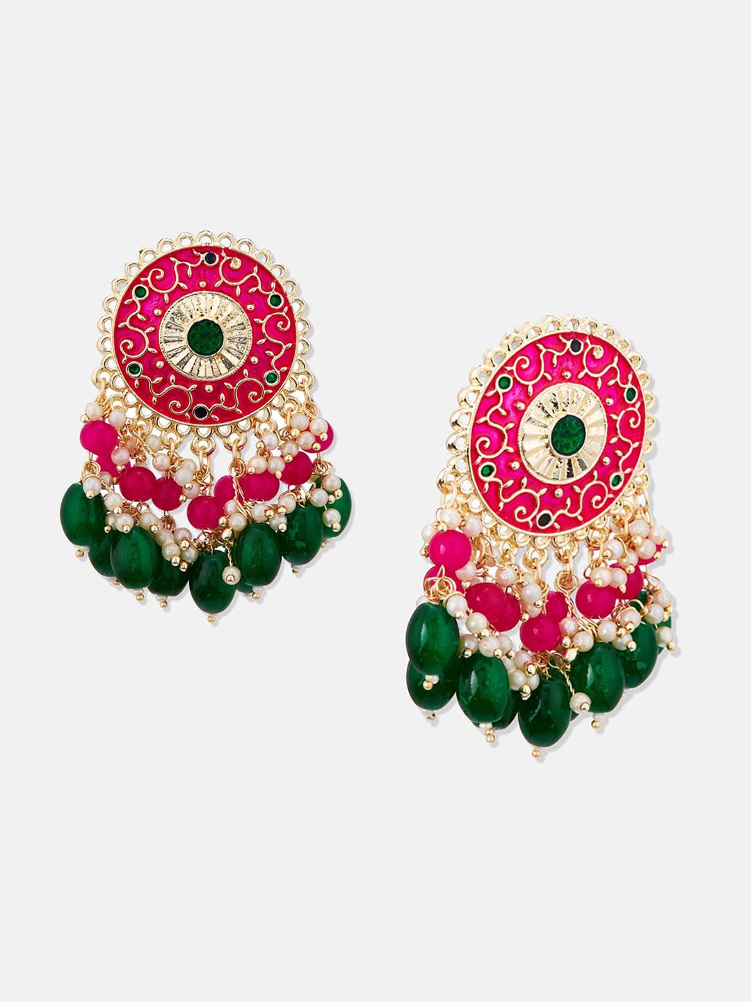 ATIBELLE Gold-Plated Contemporary Chandbalis Earrings
