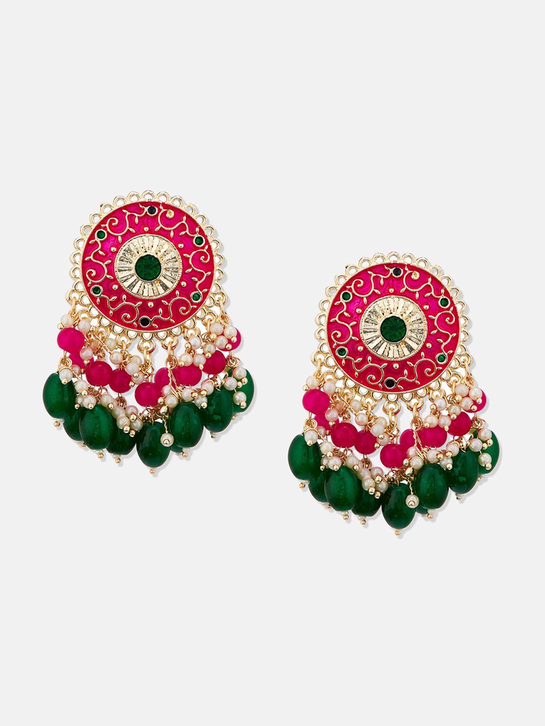 ATIBELLE Gold-Plated Contemporary Chandbalis Earrings