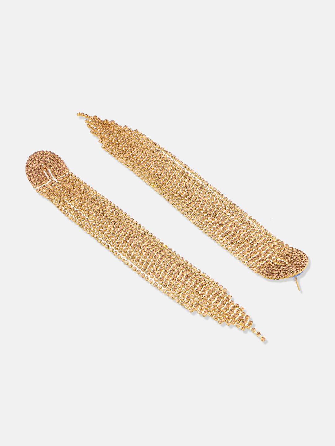 ATIBELLE Gold-Plated Stone Studded Drop Earrings