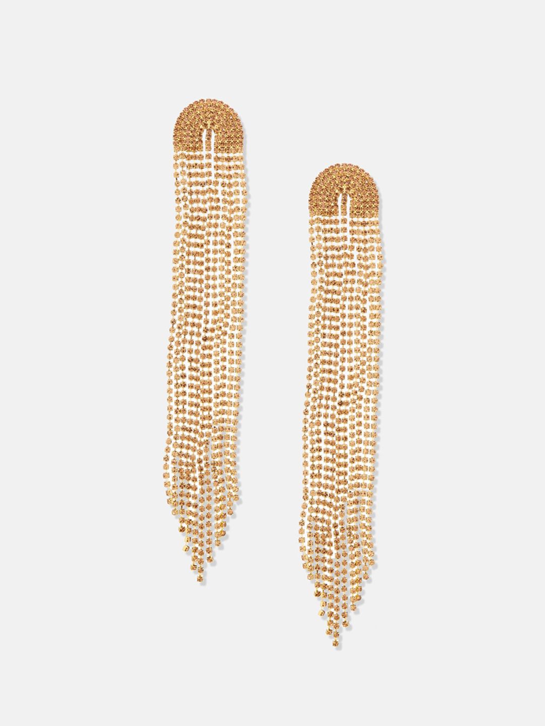 ATIBELLE Gold-Plated Stone Studded Drop Earrings