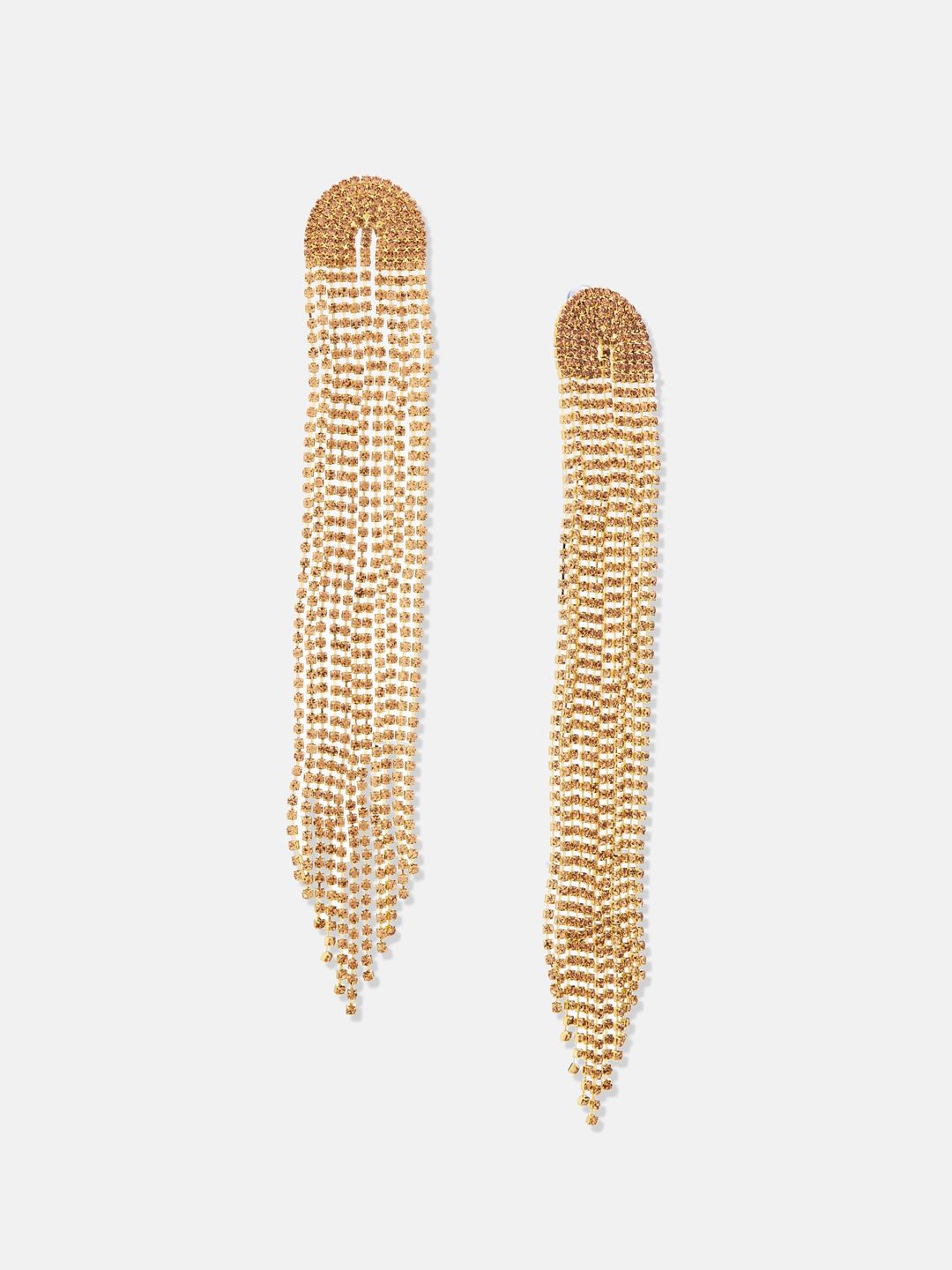 ATIBELLE Gold-Plated Stone Studded Drop Earrings