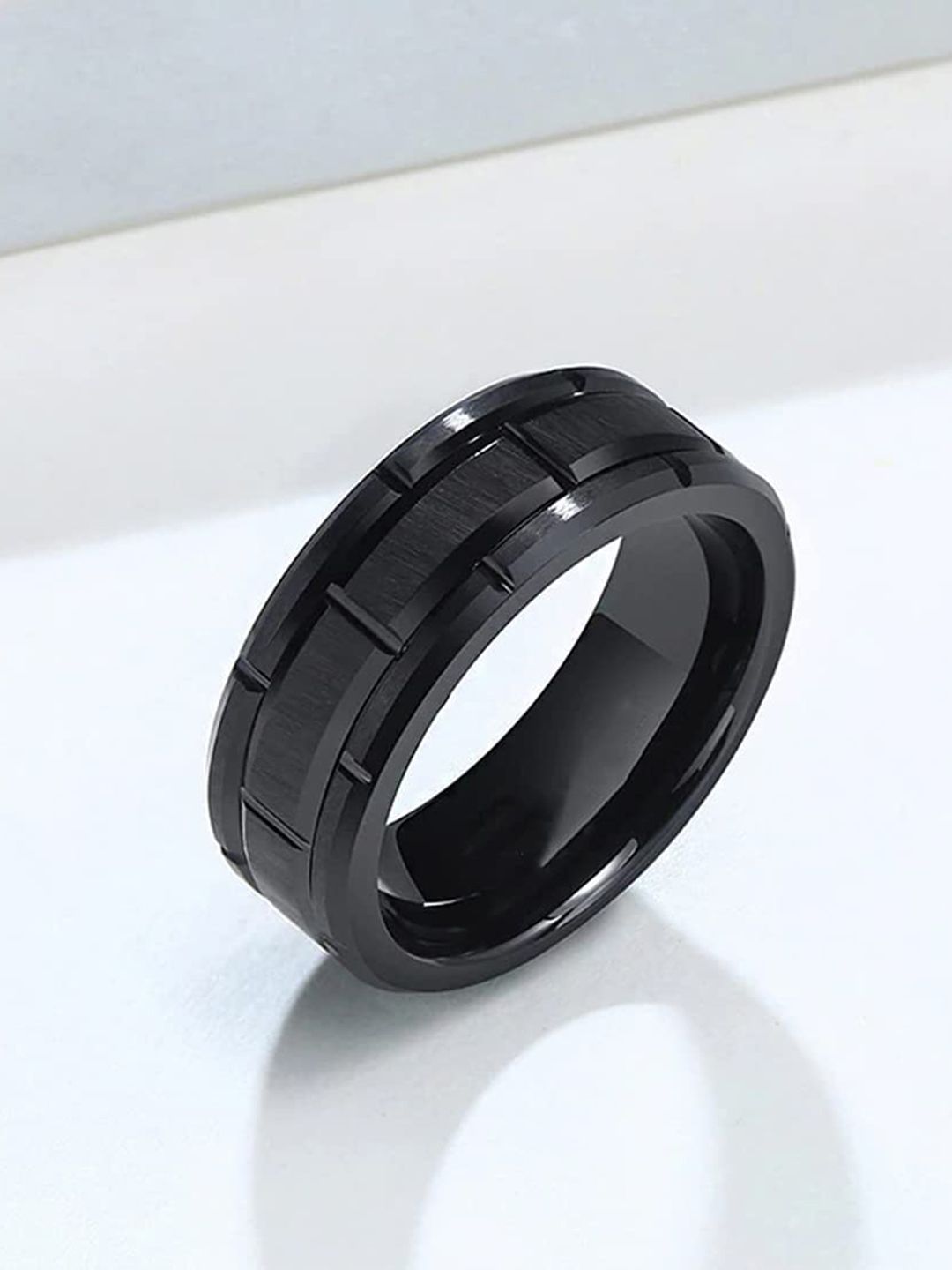 MEENAZ Platinum-PlatedTextured  Finger Ring-picture-10