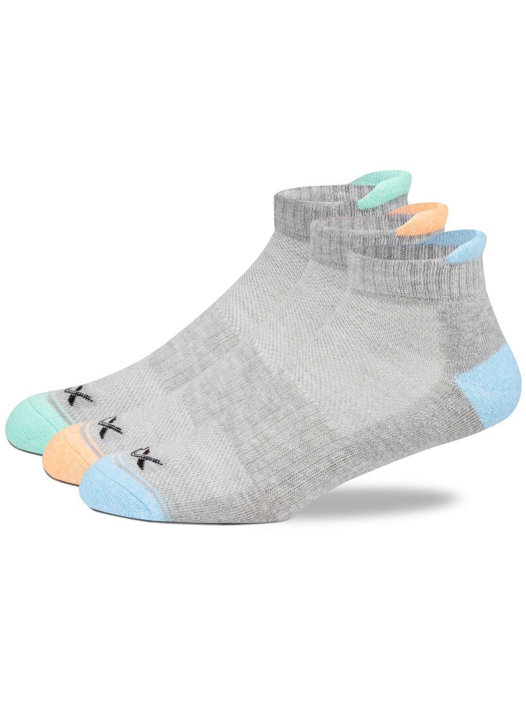 HRX by Hrithik Roshan Pack Of 3 Grey Patterned Ankle-Length Socks-image-31