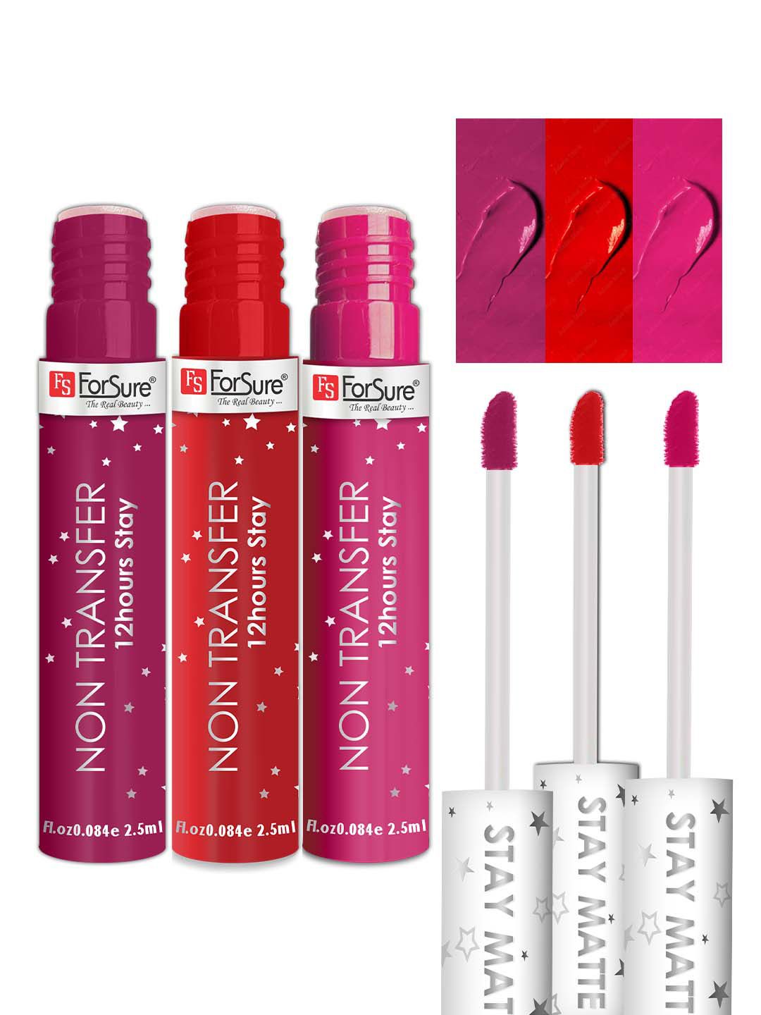 ForSure Set of 3 Non Transfer Matte Liquid Lipstick - 2.5ml Each-picture-38