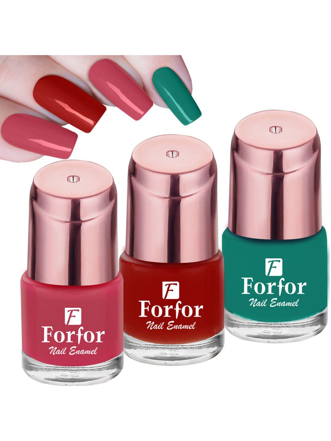 FORFOR Perfect Stay Rose Gold 3 Pcs Long Lasting Nail Polishes -6ml Each-102-107-113-image-15