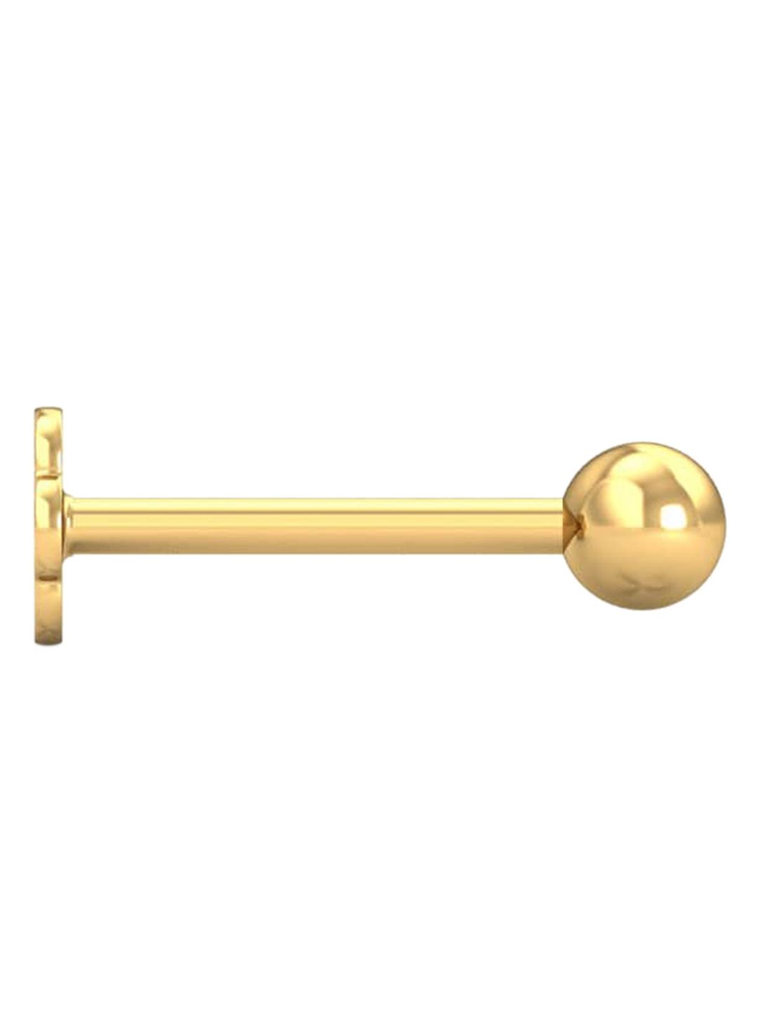 KUBERBOX Gold Ball 18KT Gold Nose Stud-0.24gm