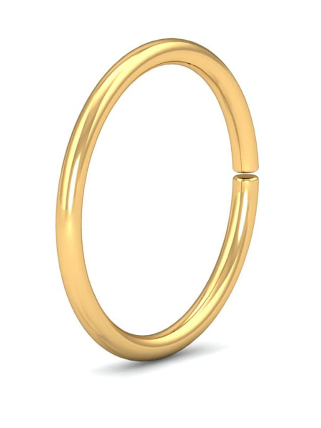 KUBERBOX Basic Unbeaded 18KT Gold Nose Hoop-0.32gm-image-7