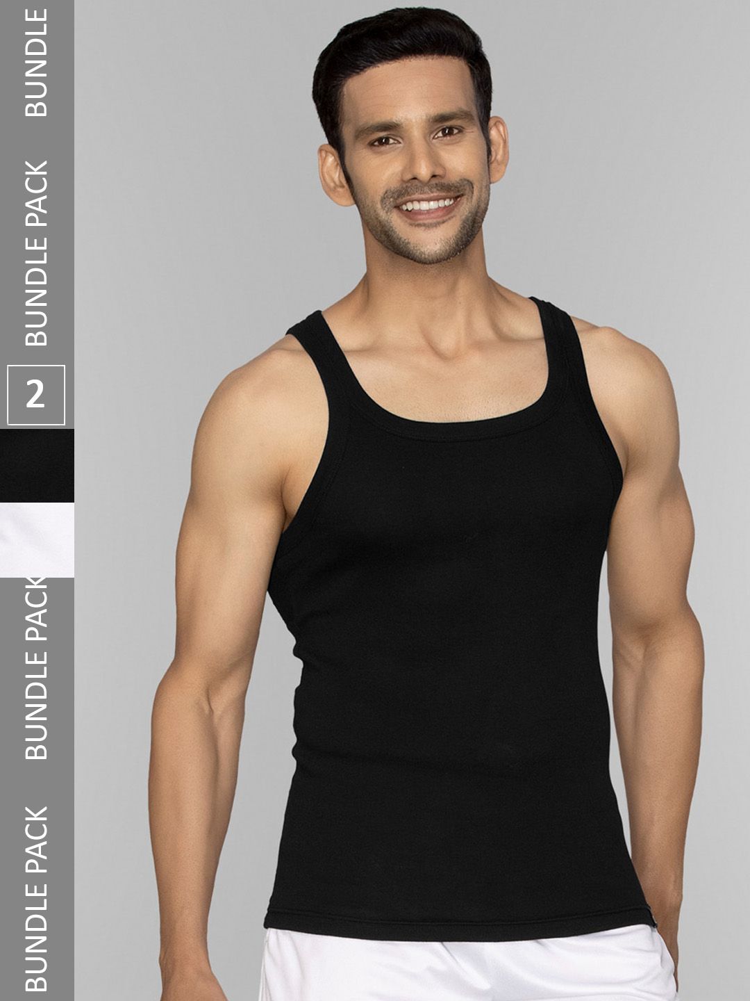 XYXX Pack Of 2 Square Neck Cotton Gym Vest