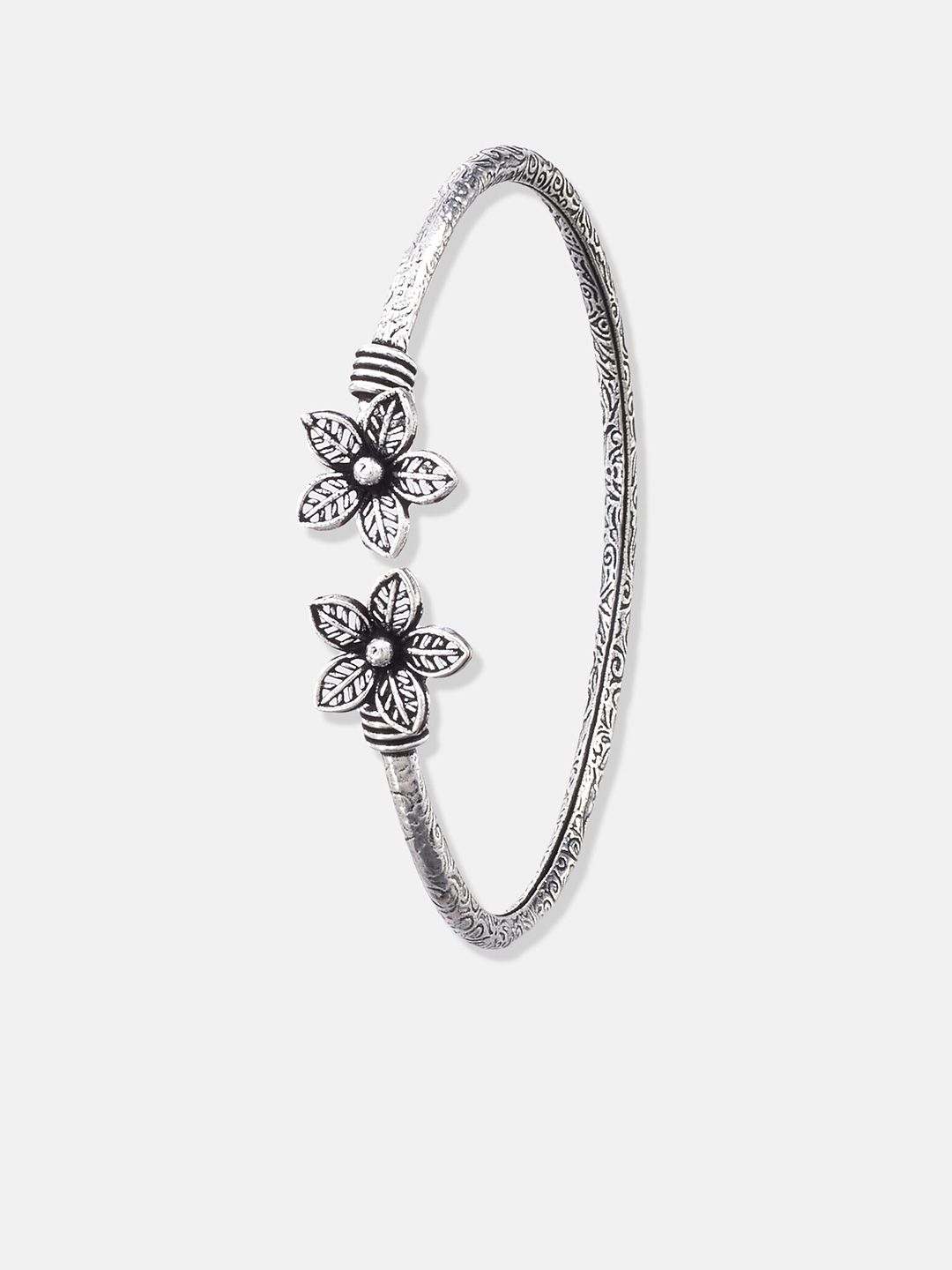 ATIBELLE Set Of 2 Silver-Plated German Silver Bangle-Style Bracelets