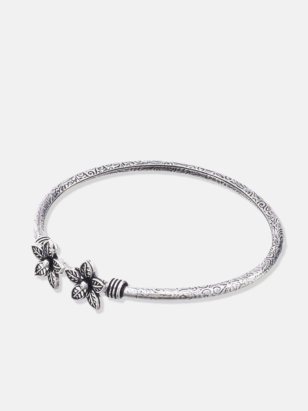ATIBELLE Set Of 2 Silver-Plated German Silver Bangle-Style Bracelets