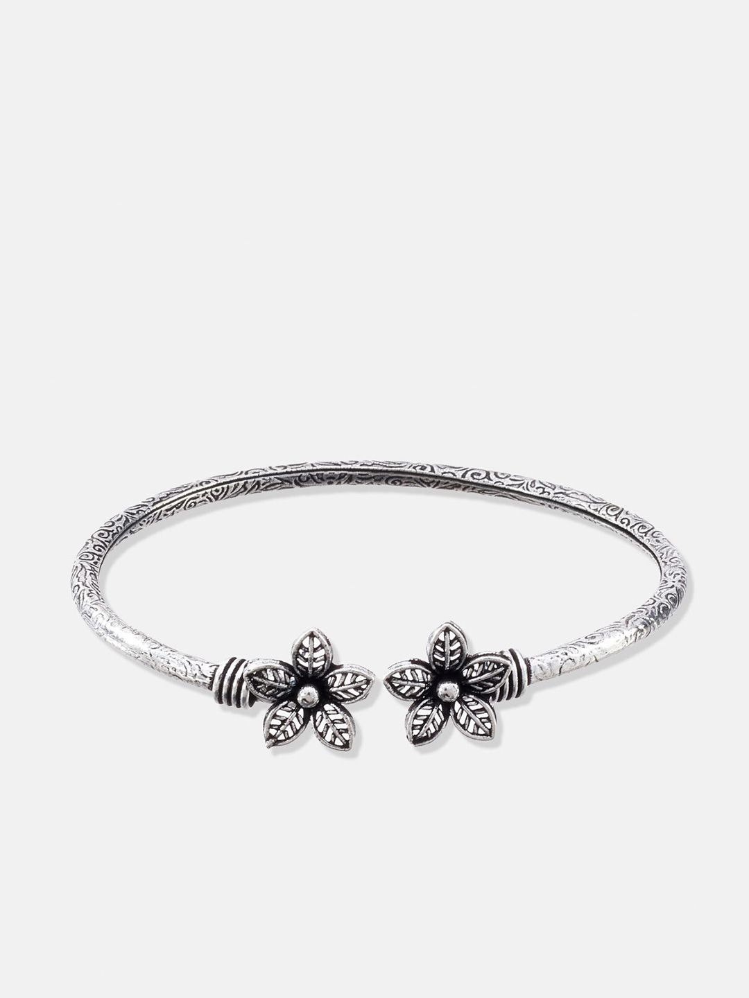 ATIBELLE Set Of 2 Silver-Plated German Silver Bangle-Style Bracelets