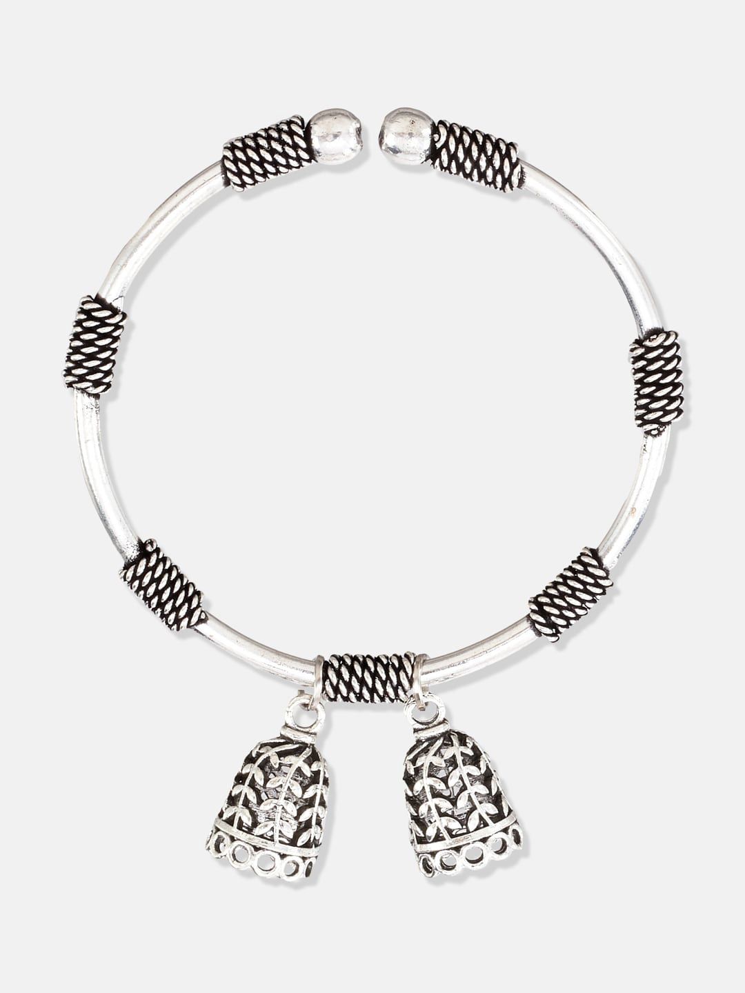 ATIBELLE Set Of 2 Silver-Plated German Silver Bangle-Style Bracelets