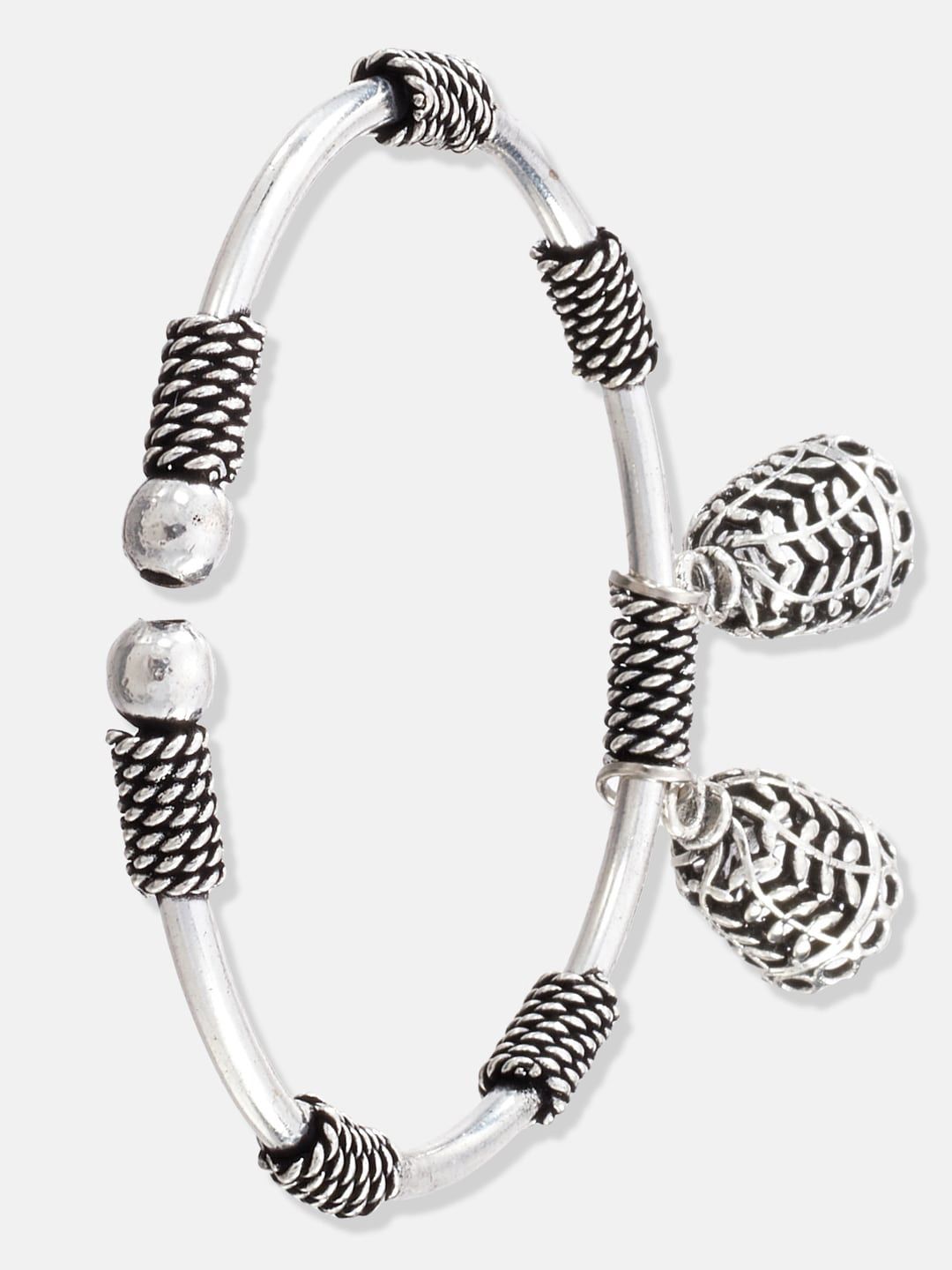ATIBELLE Set Of 2 Silver-Plated German Silver Bangle-Style Bracelets