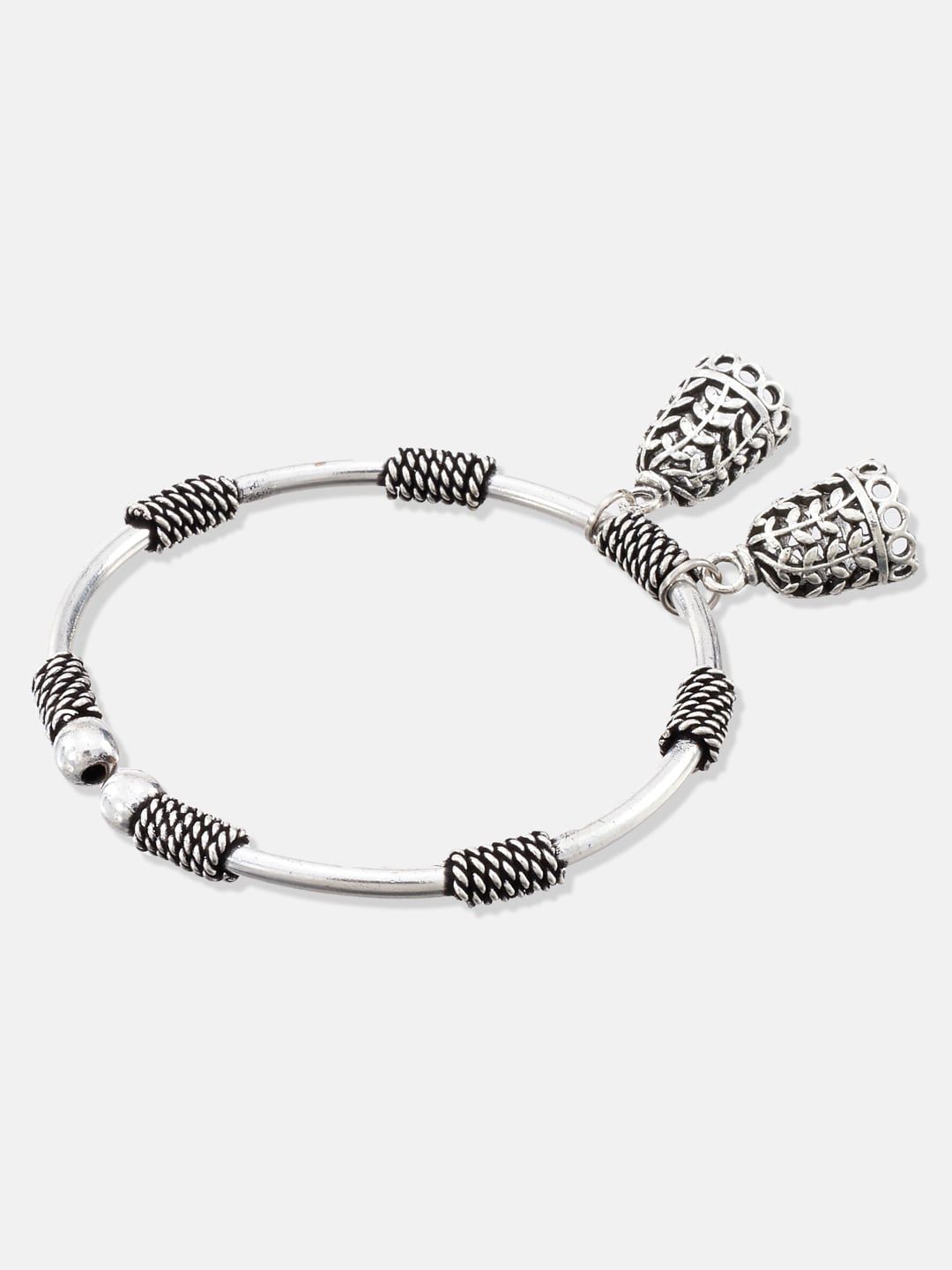 ATIBELLE Set Of 2 Silver-Plated German Silver Bangle-Style Bracelets