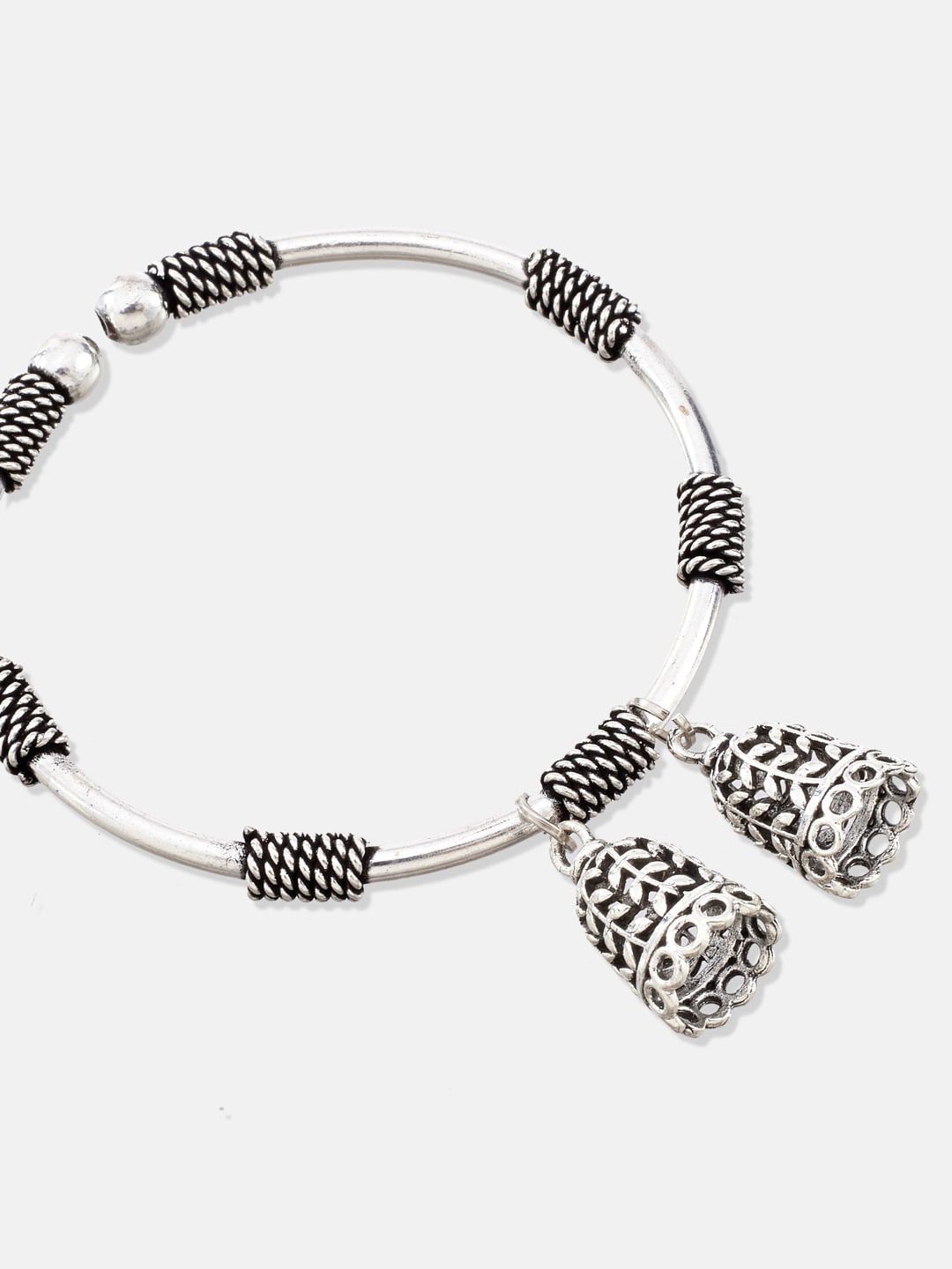 ATIBELLE Set Of 2 Silver-Plated German Silver Bangle-Style Bracelets