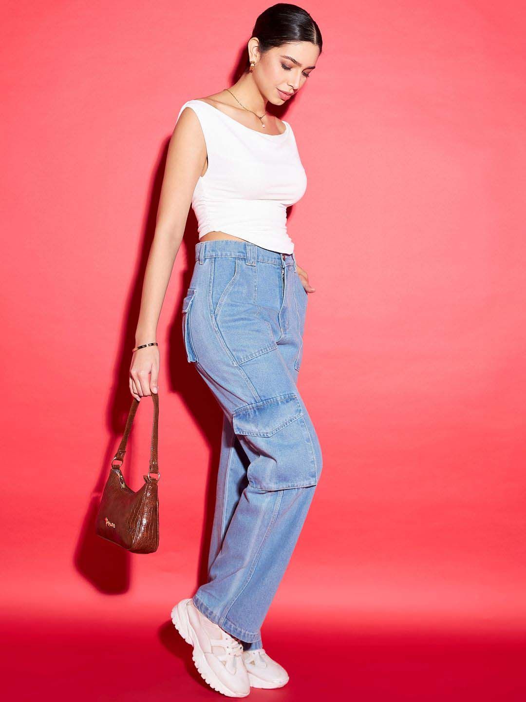 Uptownie Lite Stretchable Draped Crop Top view 4