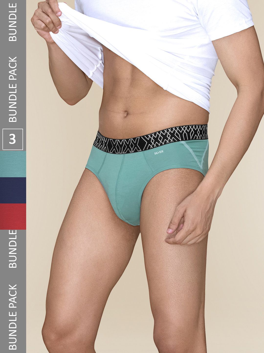 XYXX Men Pack Of 3 Combed Cotton Basic Briefs XYBRF3PCKN856-picture-29