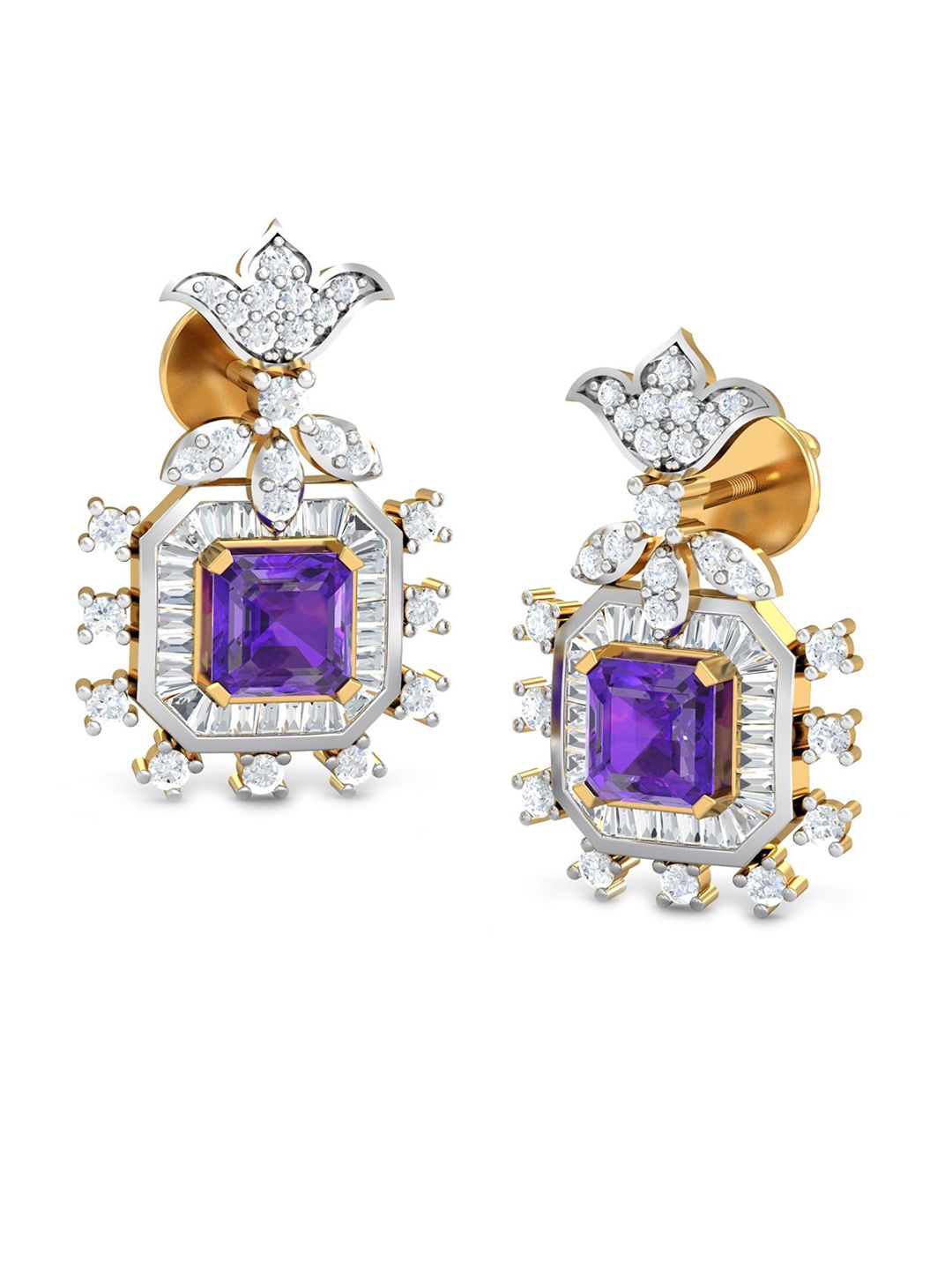 KUBERBOX 18KT Gold Diamond-Studded Earrings-4gm-picture-24