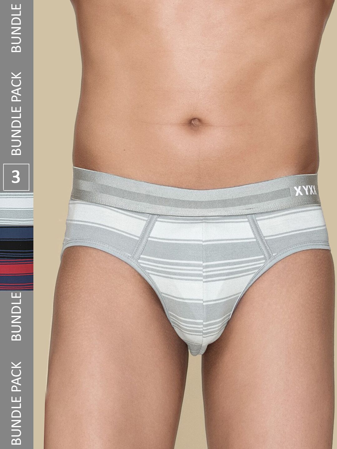 XYXX Men Pack of 3 Printed Anti Microbial Cotton Basic Briefs XYBRF3PCKN820-image-28