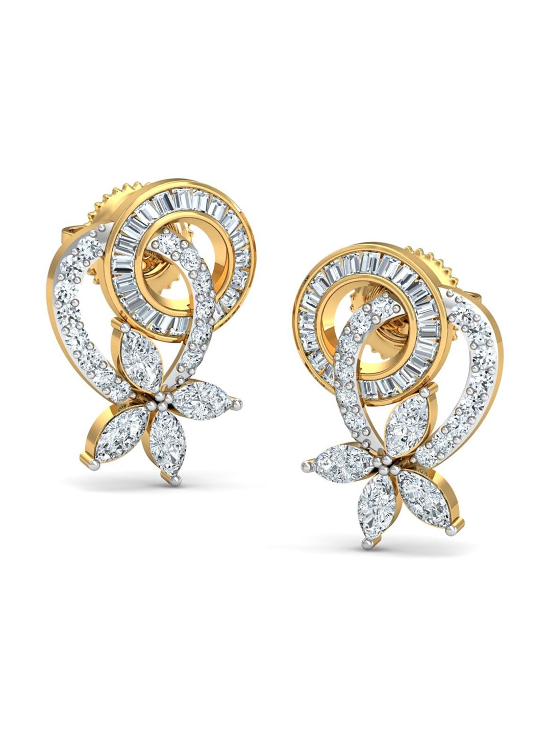 KUBERBOX Felix 18KT Gold Diamond-Studded Earrings-2.64gm-picture-33