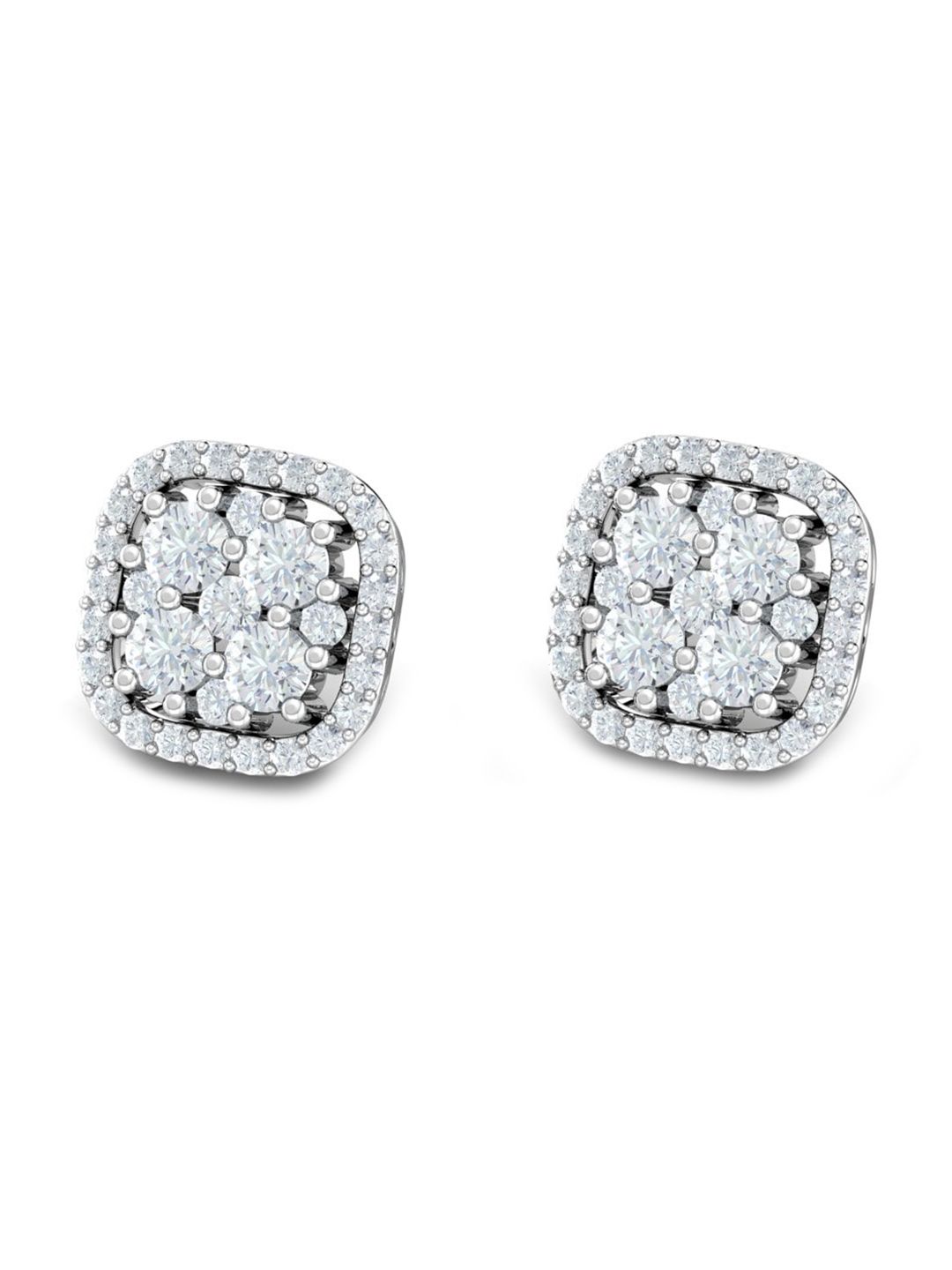 KUBERBOX 18KT Gold Diamond-Studded Stud Earrings- 3.9 gm-image-10