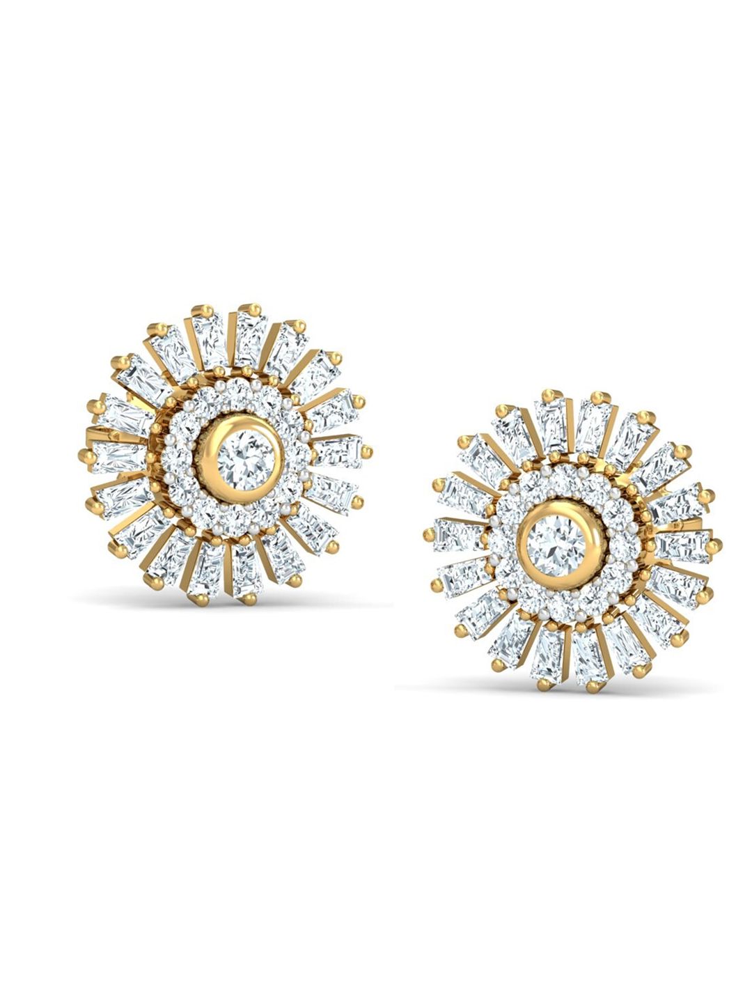 KUBERBOX 18KT Gold Diamond-Studded Earrings -2.9 gm-picture-32