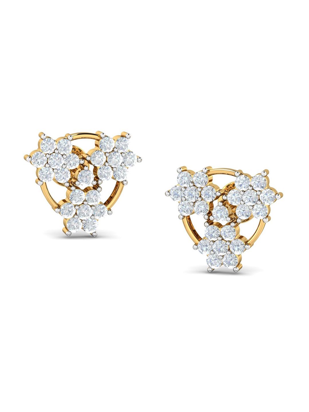 KUBERBOX Garland 18KT Gold Diamond-Studded Earrings - 4.27gm-picture-47