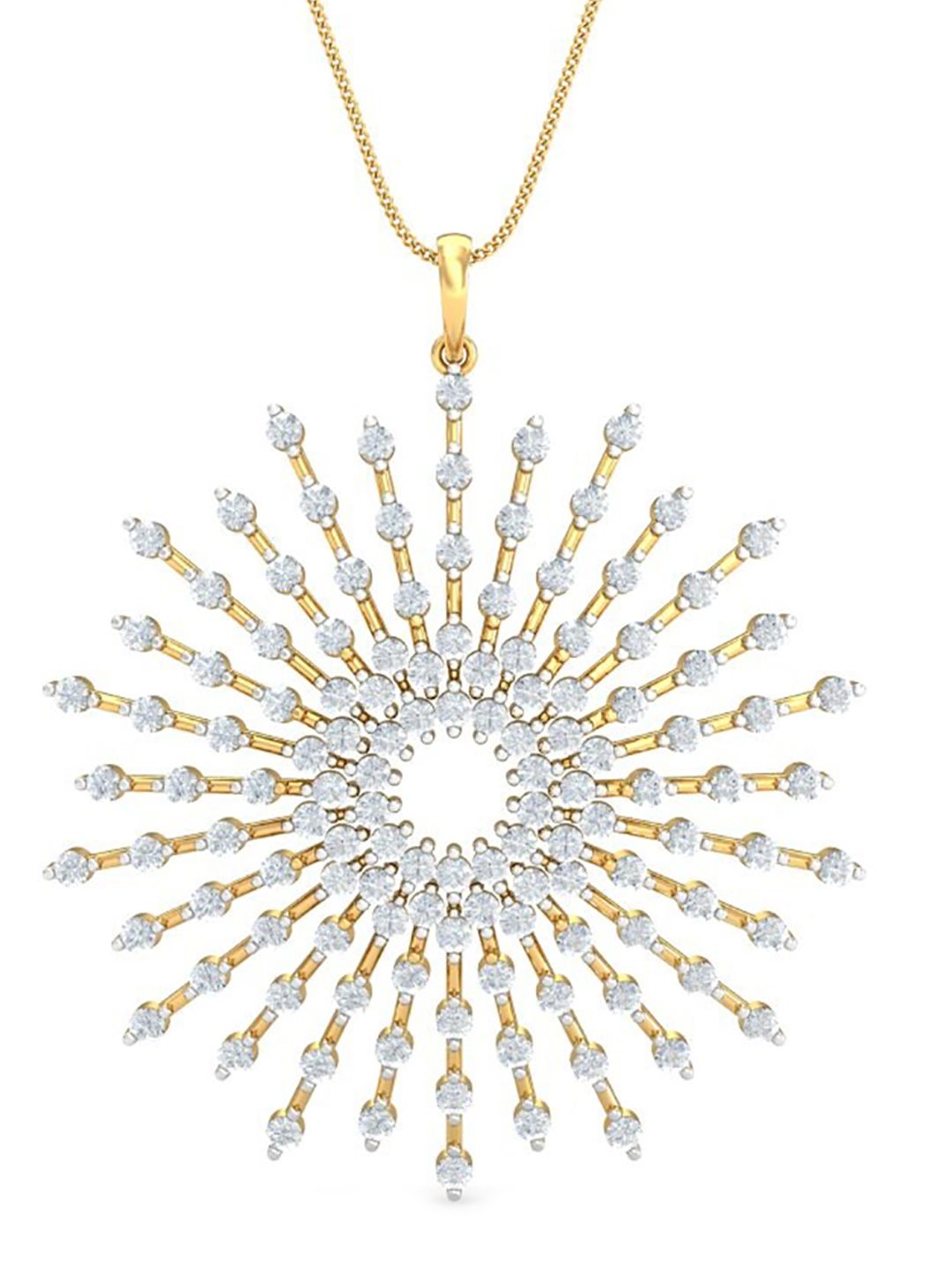 KUBERBOX Uberspannt 18KT Gold Diamond Studded Pendant-7.38 gm-picture-23