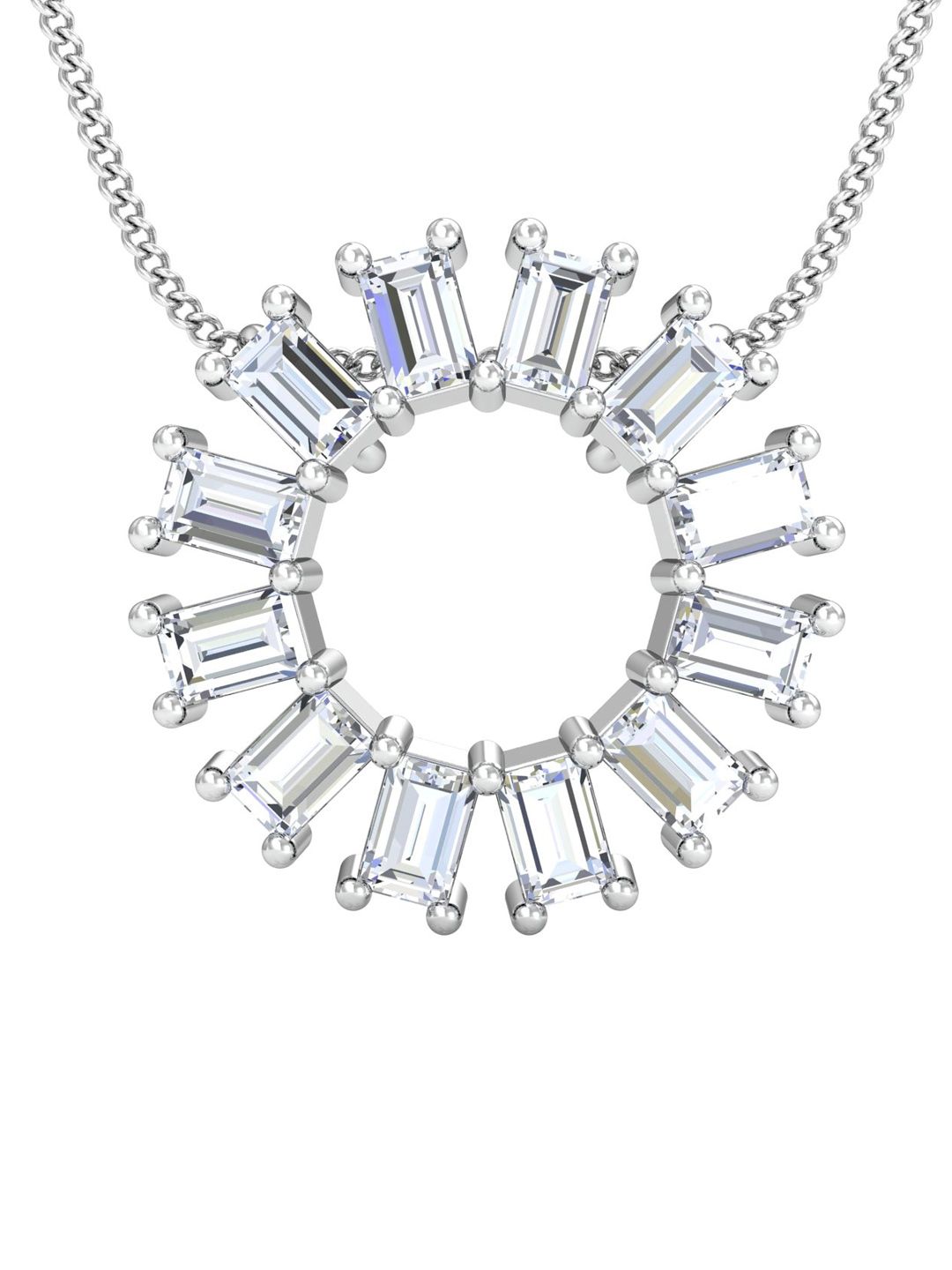 KUBERBOX Radiance Circular 18KT White Gold Diamond-Studded Pendantgm3.33 -3.33 g-picture-16