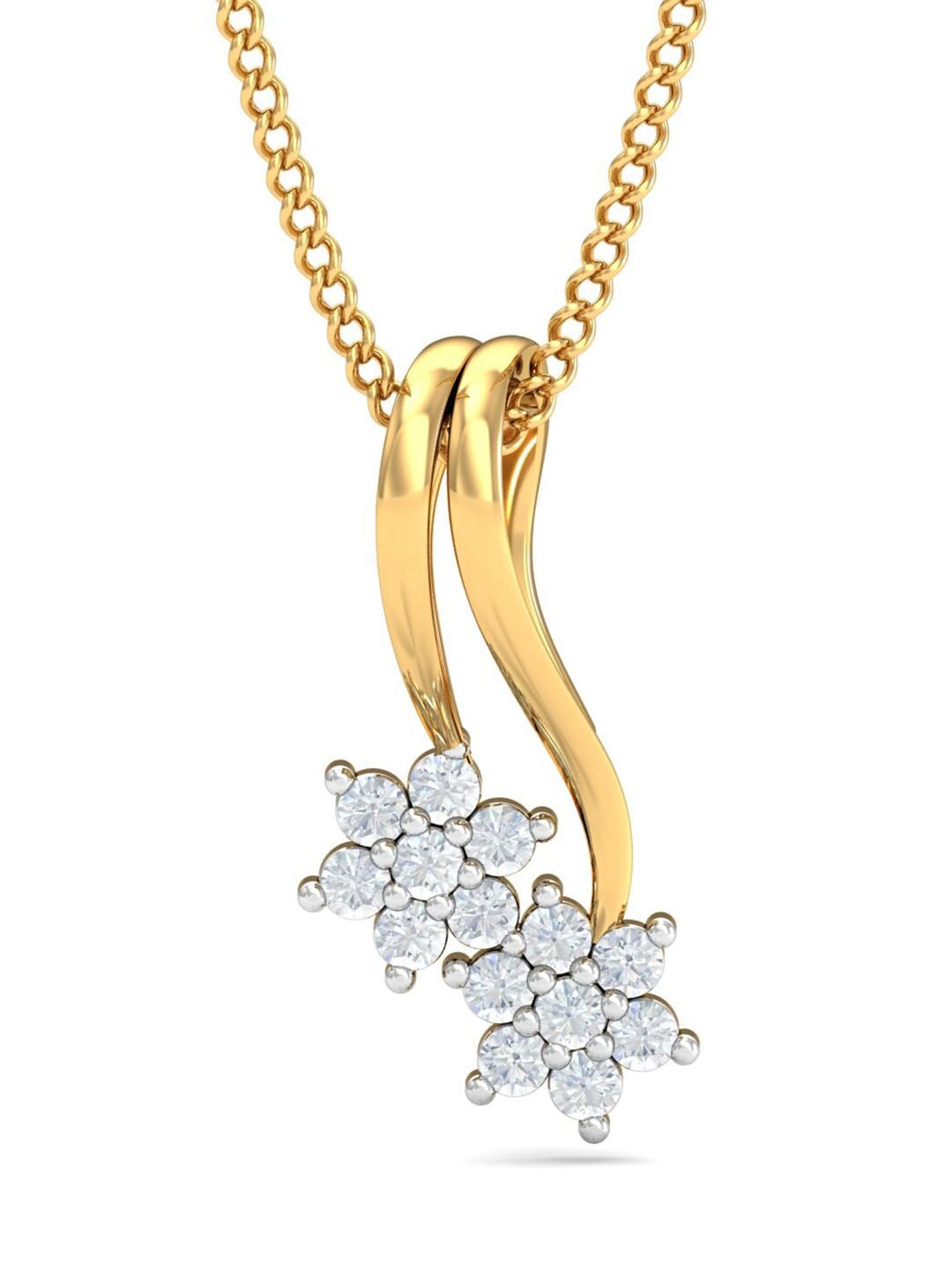 KUBERBOX Lucky Seven 18KT Gold Diamond-Studded Pendant- 0.59gm-picture-14