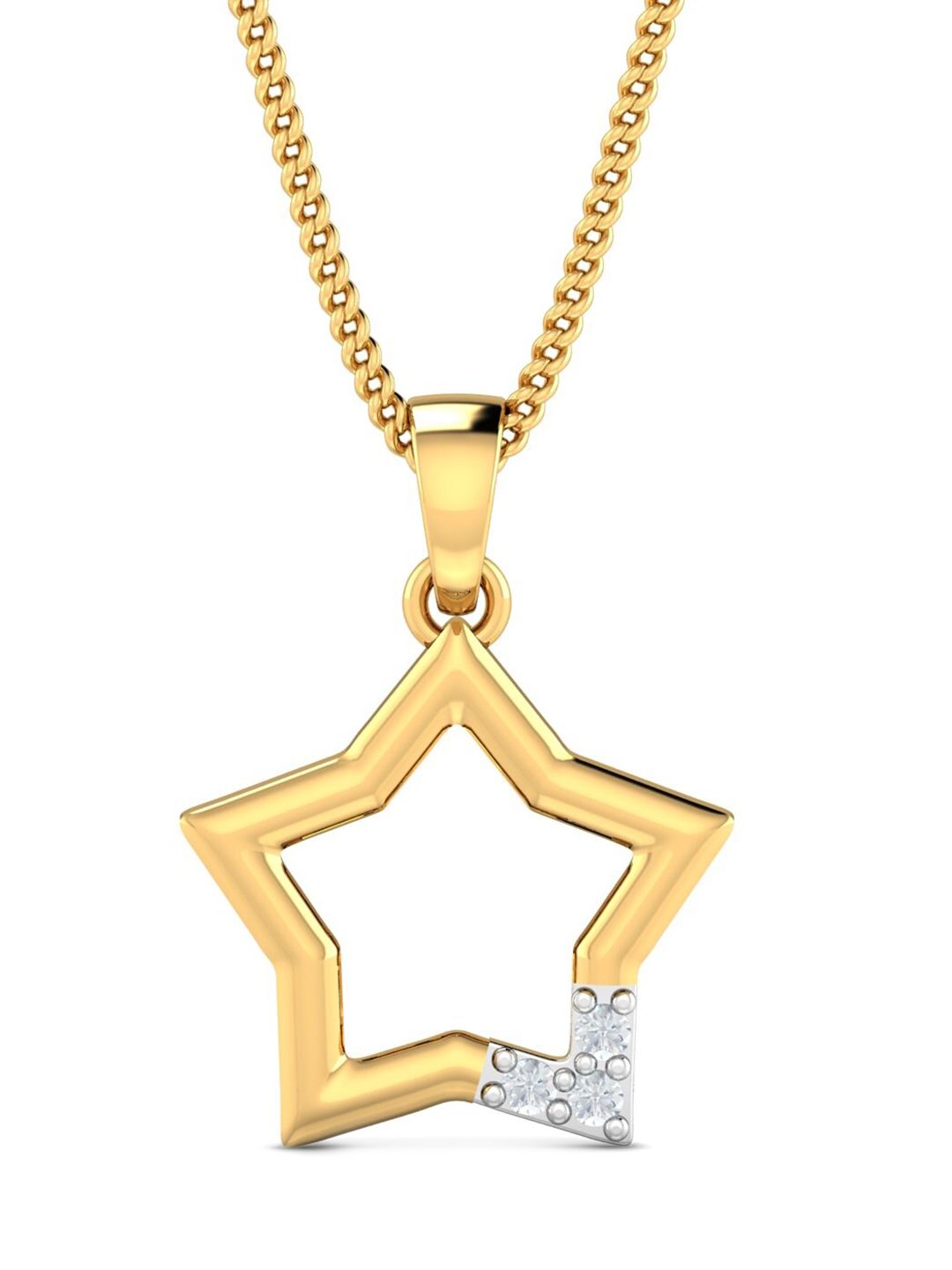 KUBERBOX Antonina Star 18KT Antonina Star Diamond-Studded Pendant-0.64 gm-picture-26