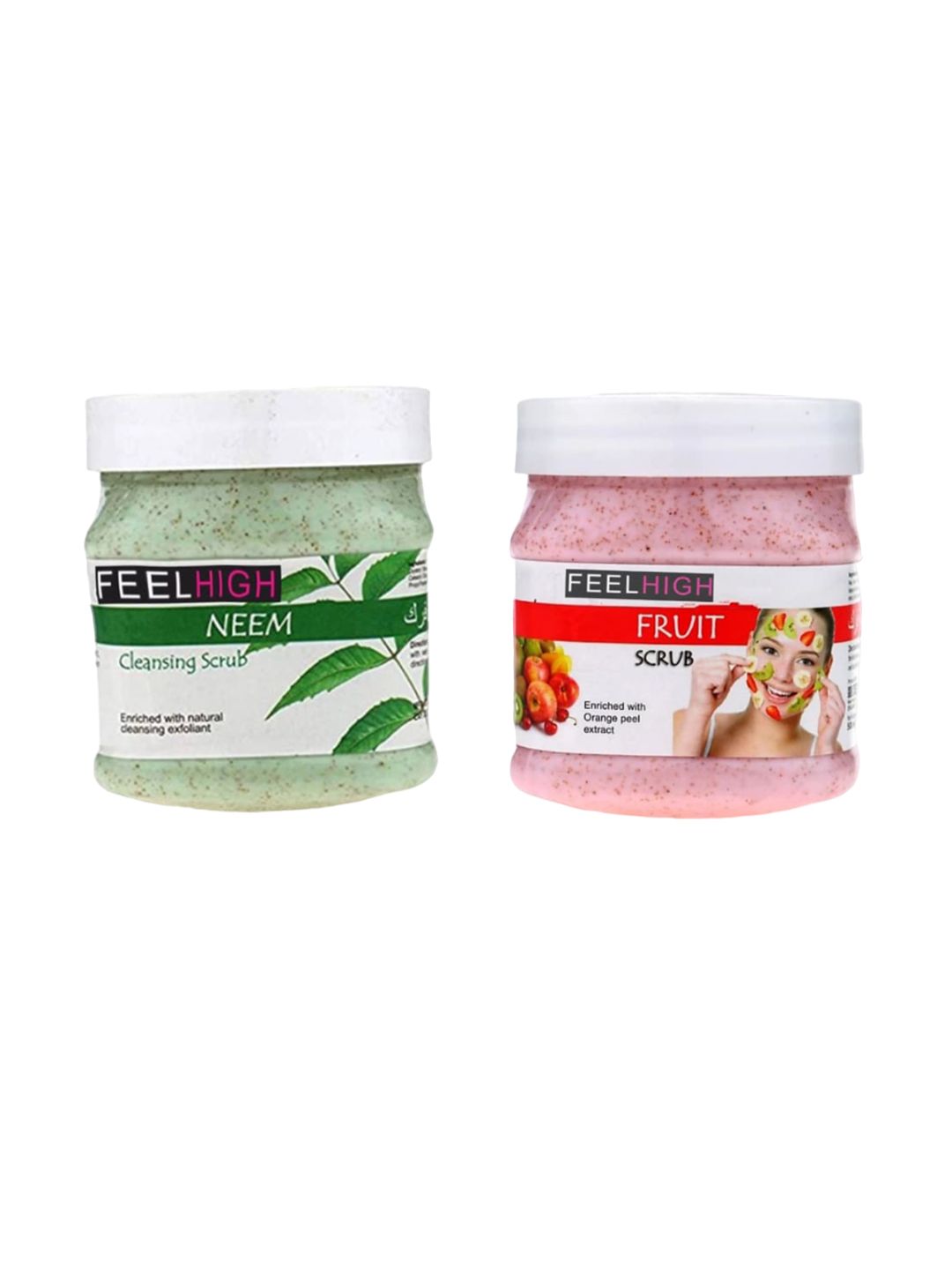 FEELHIGH Set of Neem & Fruit Organic Face & Body Scrub - 500 ml each-picture-56