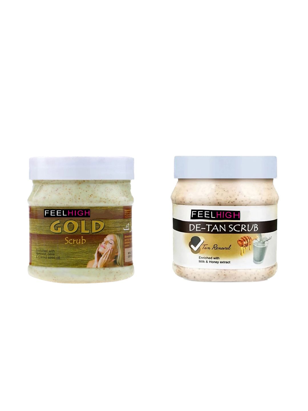 FEELHIGH Set of Gold & De Tan Organic Face & Body Scrub - 500 ml each-picture-10