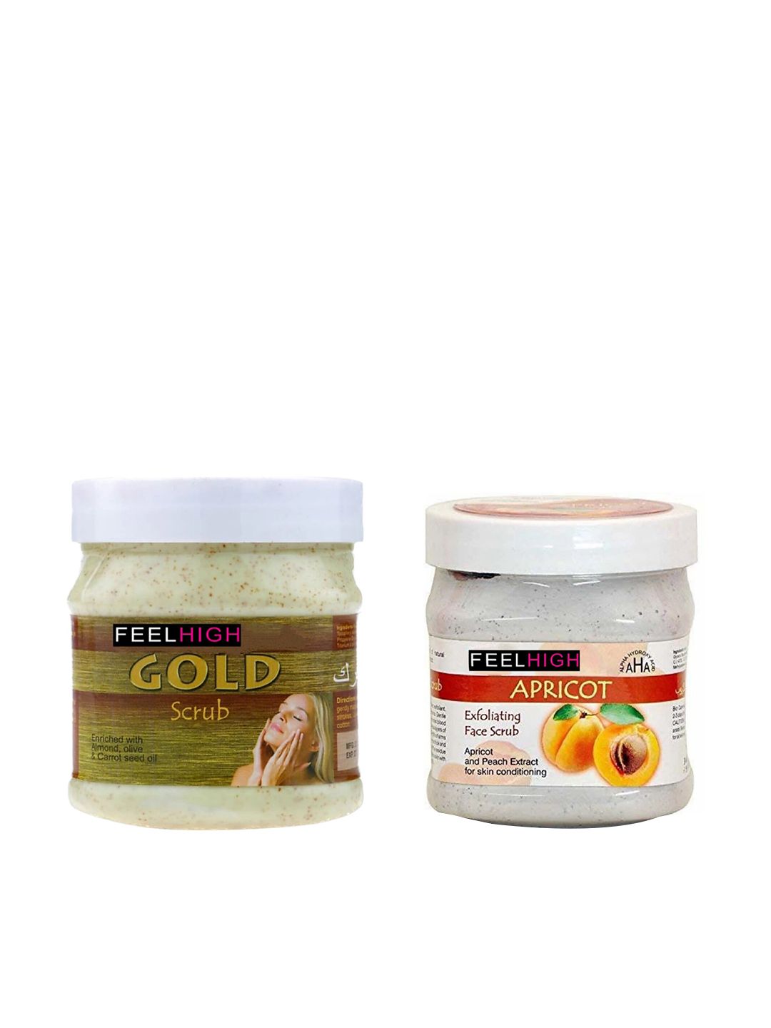 FEELHIGH Set of Gold & Apricot Organic Face & Body Scrub - 500 ml each-picture-9
