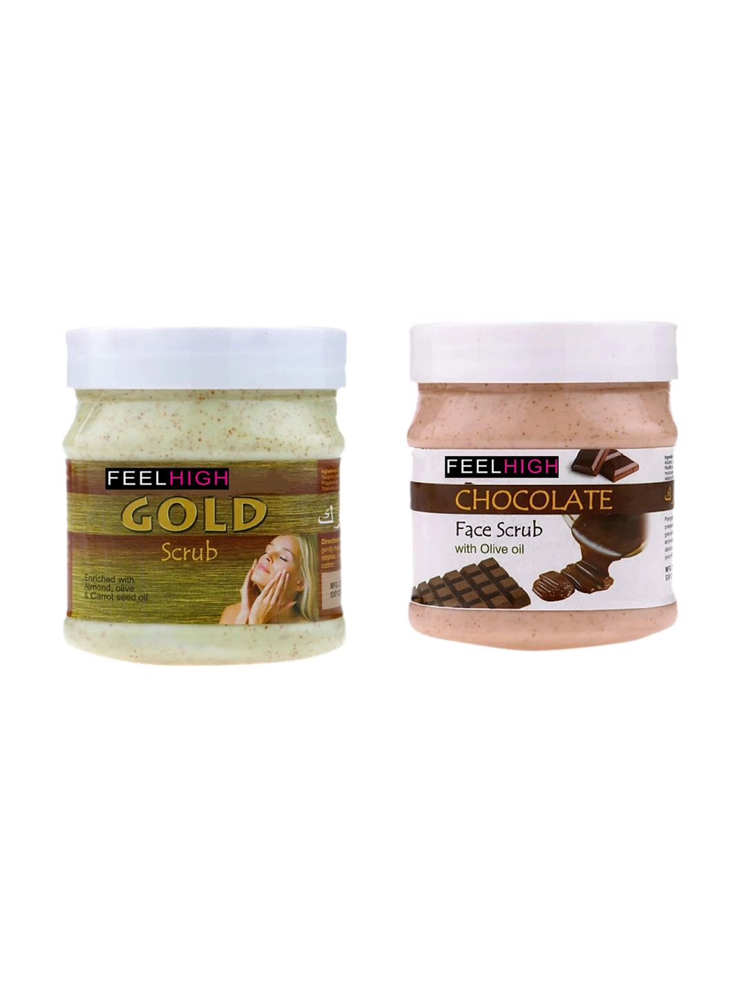 FEELHIGH Set of Gold & Chocolate Organic Face & Body Scrub - 500 ml each-picture-5